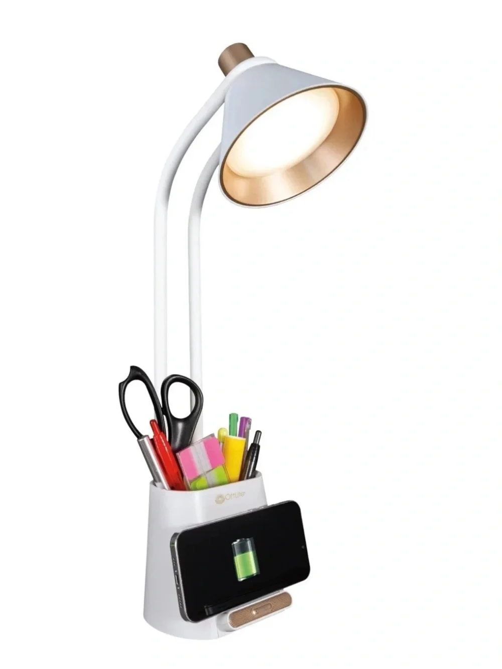 OttLite LED Desk Organizer Lamp 17.25” -Light LED Battery Powered Adjustable